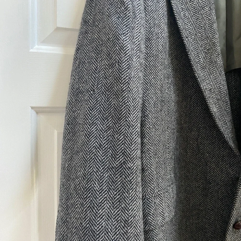 VTG Deansgate Herringbone Wool Blazer Men L/XL Made in USA Academia Classic READ